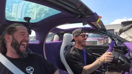 Mat Armstrong was finally able to drive his wrecked Bugatti Chiron for the first time since he bought it lead – Supercar Blondie Mat Armstrong was finally able to drive his wrecked Bugatti Chiron for the first time since he bought it