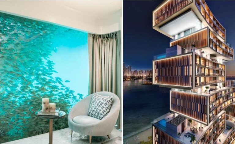 Seahorse villa (left), Atlantis Royal (right)